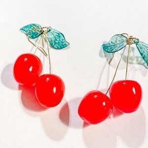 Red Cherry Dangle Earrings